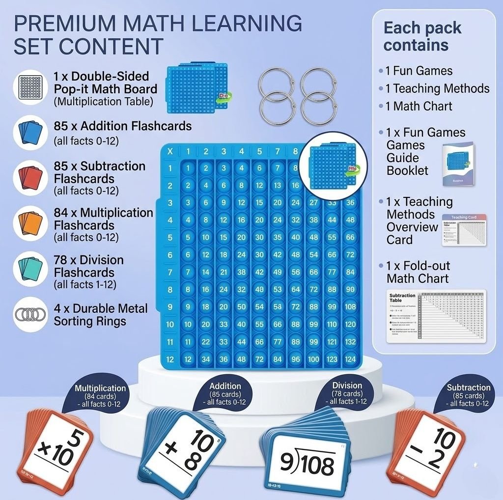 Full spread of the 332-Card Math Fluency Toolkit materials
